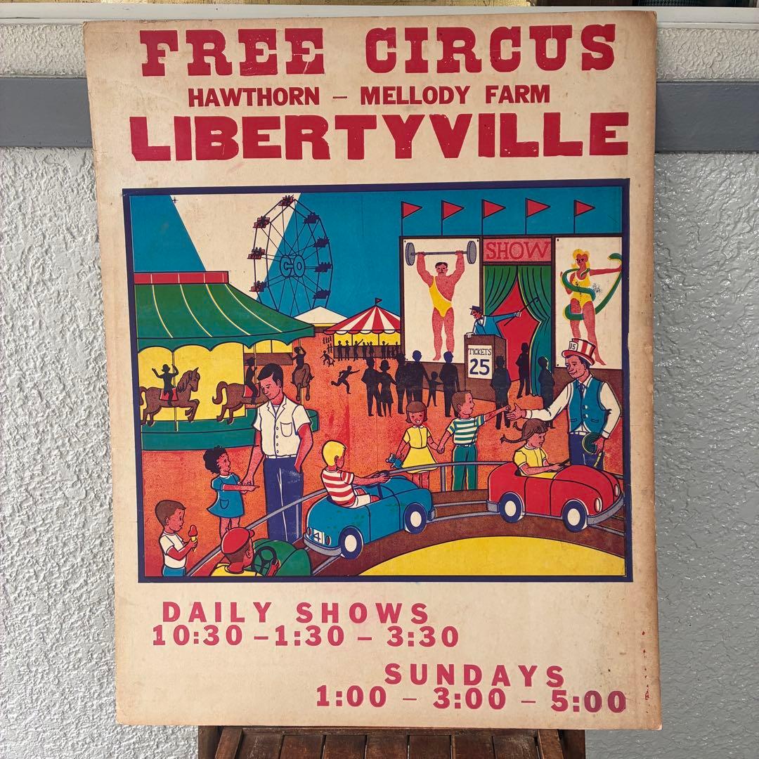 レア！BIG 50s〜アメリカアンティーク実物サーカス広告SHOWヴィンテージ