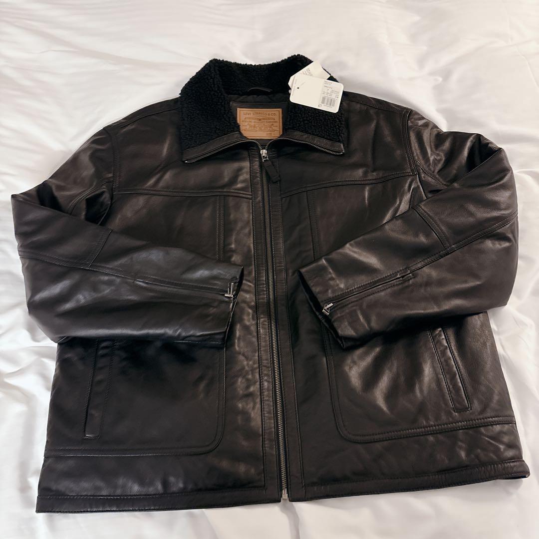 新品タグ付】リーバイス 本革シープスキン 襟ボア レザージャケット L