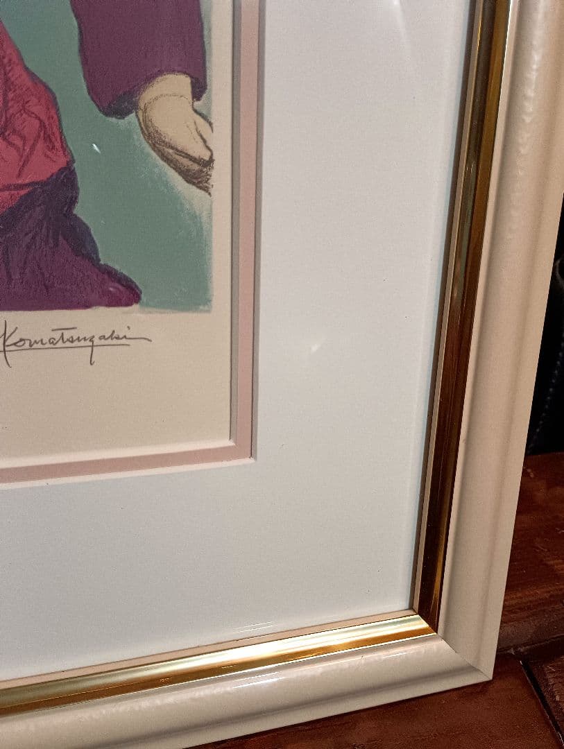 小松崎邦雄 リトグラフ ドール パール ピンク ミルキー 金髪 少女 直筆