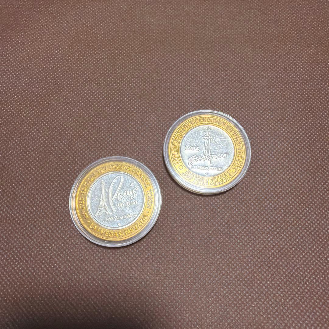 ラスベガス　$10ドル　記念　2枚　 .999シルバー