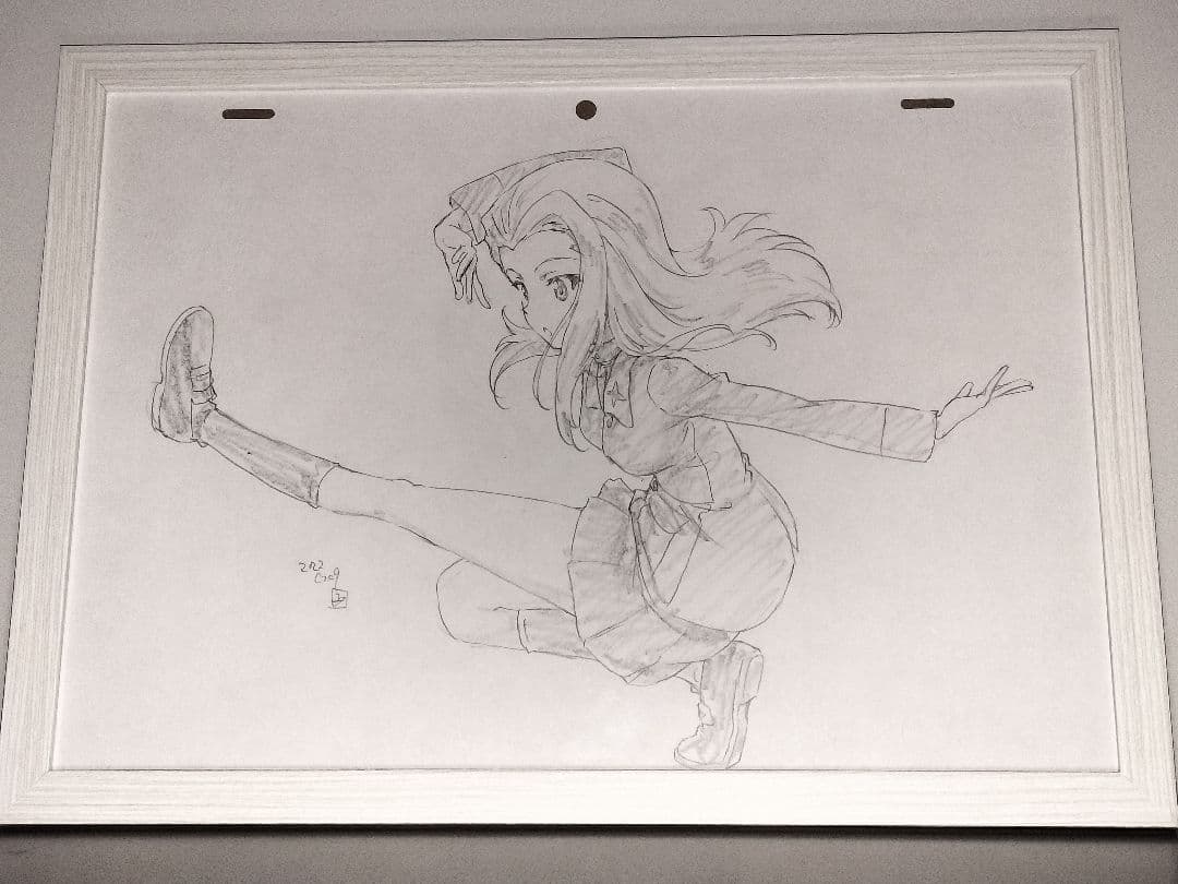 み*む様 ★直筆 設定資料　ガールズ＆パンツァー ：クラーラ 額装入原画 プラウ