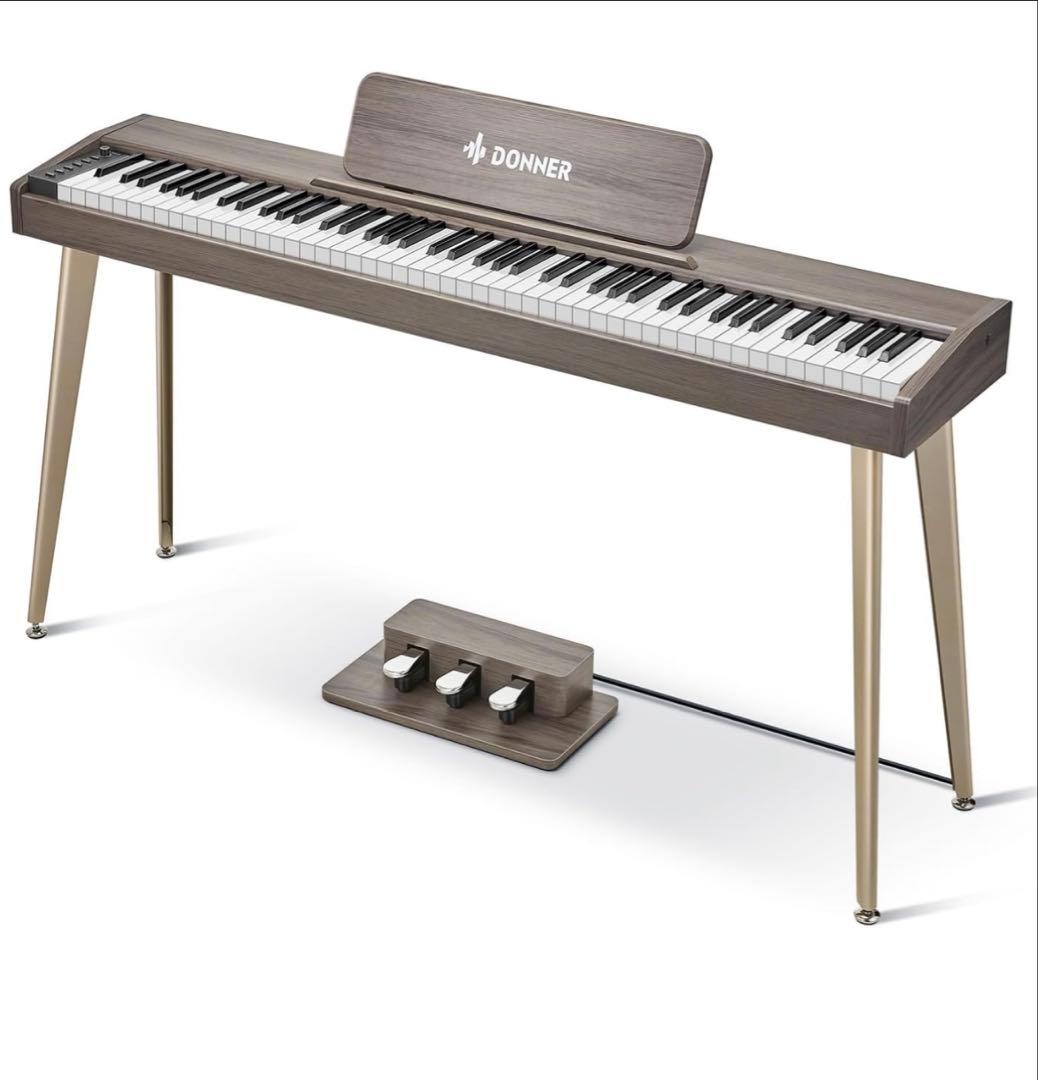 Donner 電子ピアノ 88鍵盤 MIDI対応 3本ペダルDDP-60 グレー