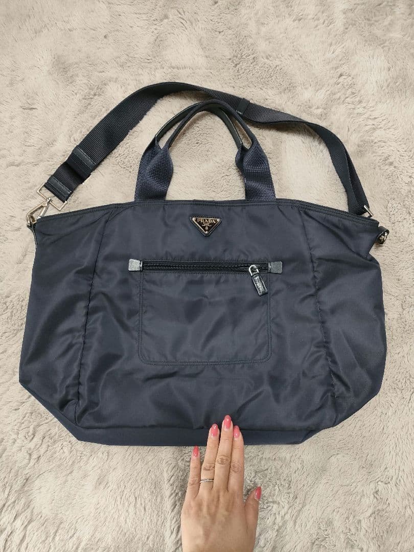PRADA ネイビー ナイロン マザーズバッグ