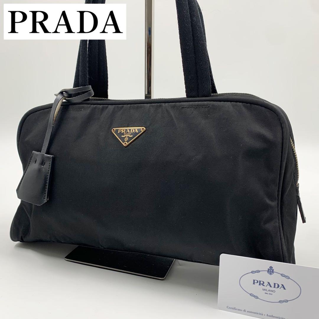 【✨極美品✨】 プラダ ミニボストンバッグ 三角ロゴ 南京錠 ナイロン ブラック