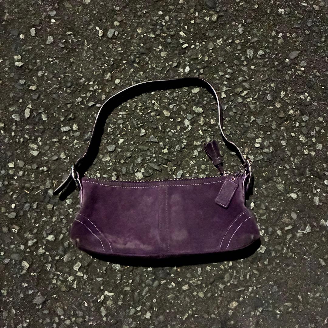 r*様 00's archive old coach suède hand ba 00s archive old Coach Leather Chain Bag - メルカリ