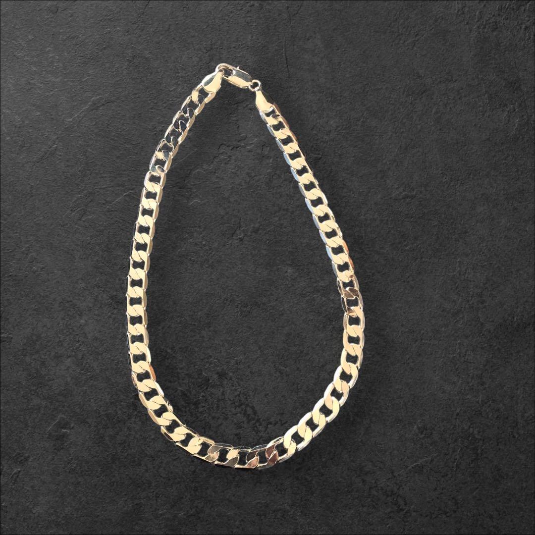 極太12ｍｍ 刻印 925スターリングシルバーネックレス 55ｃｍ