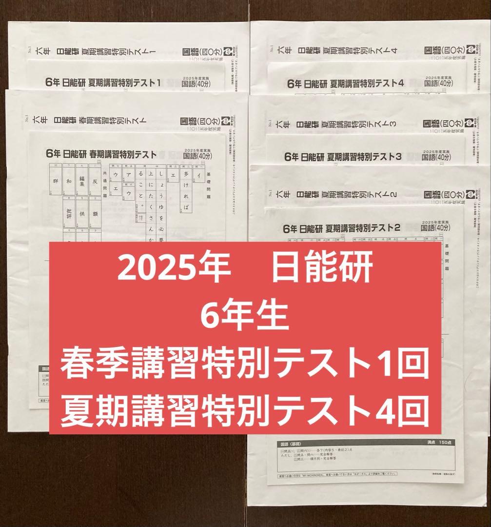 日能研 2025年 6年 春季講習特別テスト 夏期講習特別テスト - メルカリ