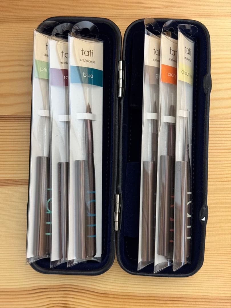 【新品未開封】tati ネイルアート用筆 6本セット+tatiツールケースセット
