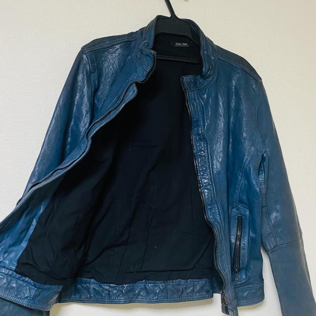 キャシージェーン シングルライダースジャケット ゴートレザー Lサイズ