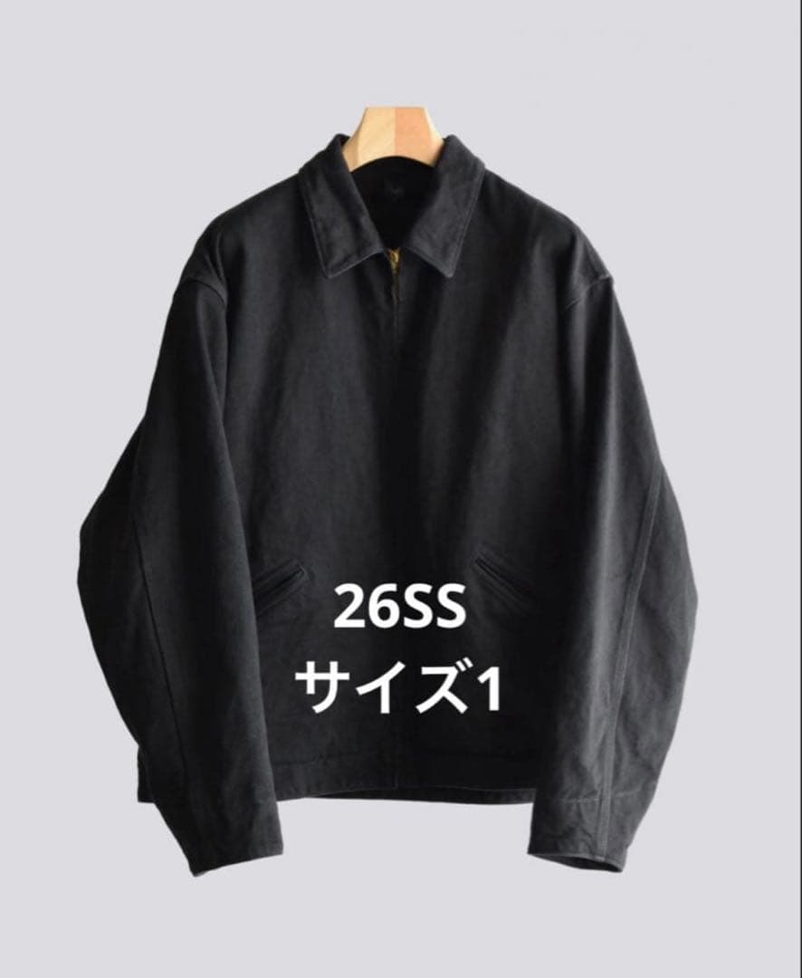 SIZE 1 26SS COMOLI ブラックデニム ジップショートジャケット