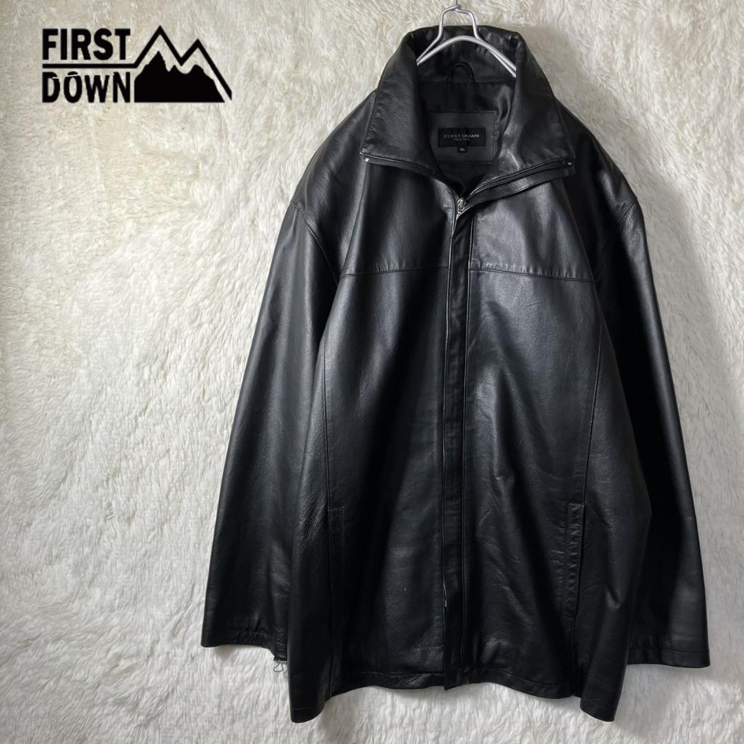 美品 ファーストダウン レザージャケット スタンドカラー XXXL 大きいサイズ