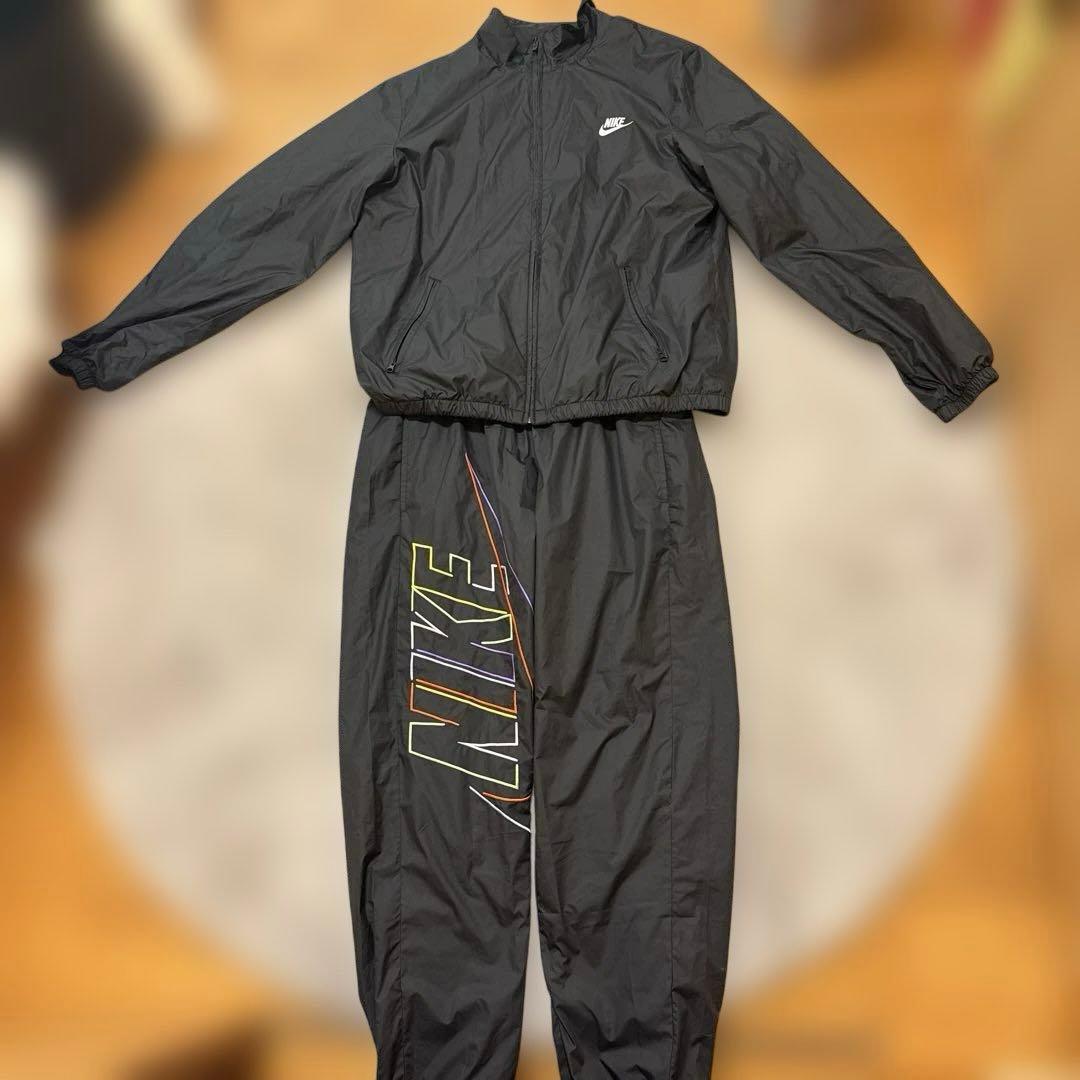 Nike ブラック ナイロンジャージ セットアップ