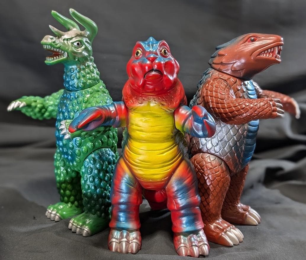 サソギラス＆モグネス＆ジギラ「マグマ大使」怪獣（ブルマァク復刻）ソフビ３体セット