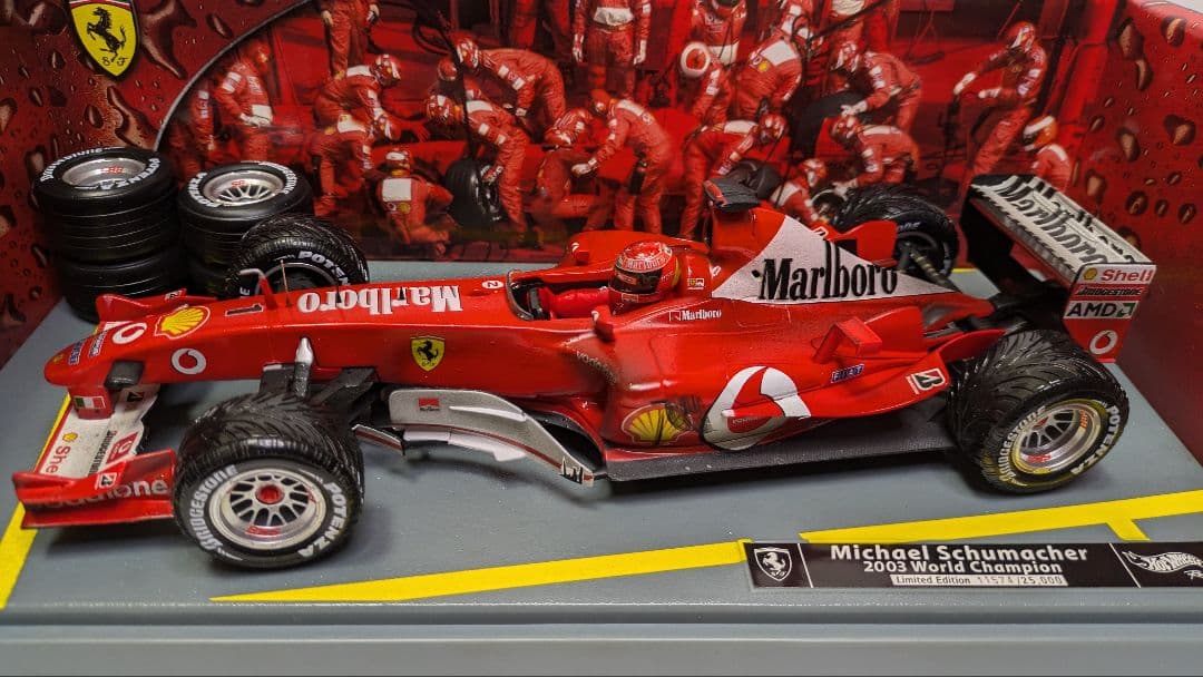 限定 HW 2003 ワールドチャンピオン シューマッハ レインタイヤモデル