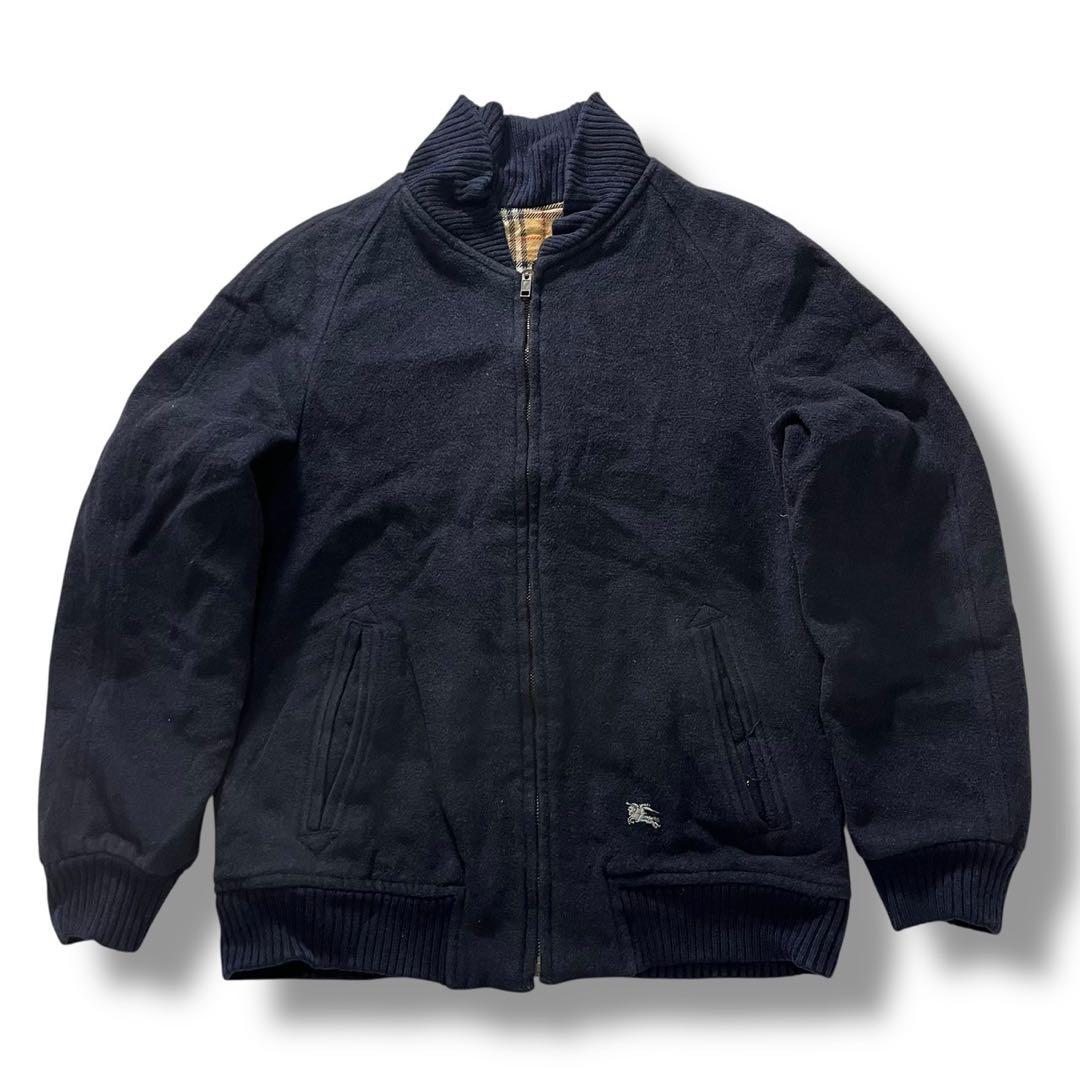 80s Burberrys ウール ボンバージャケット ネイビー ヴィンテージ