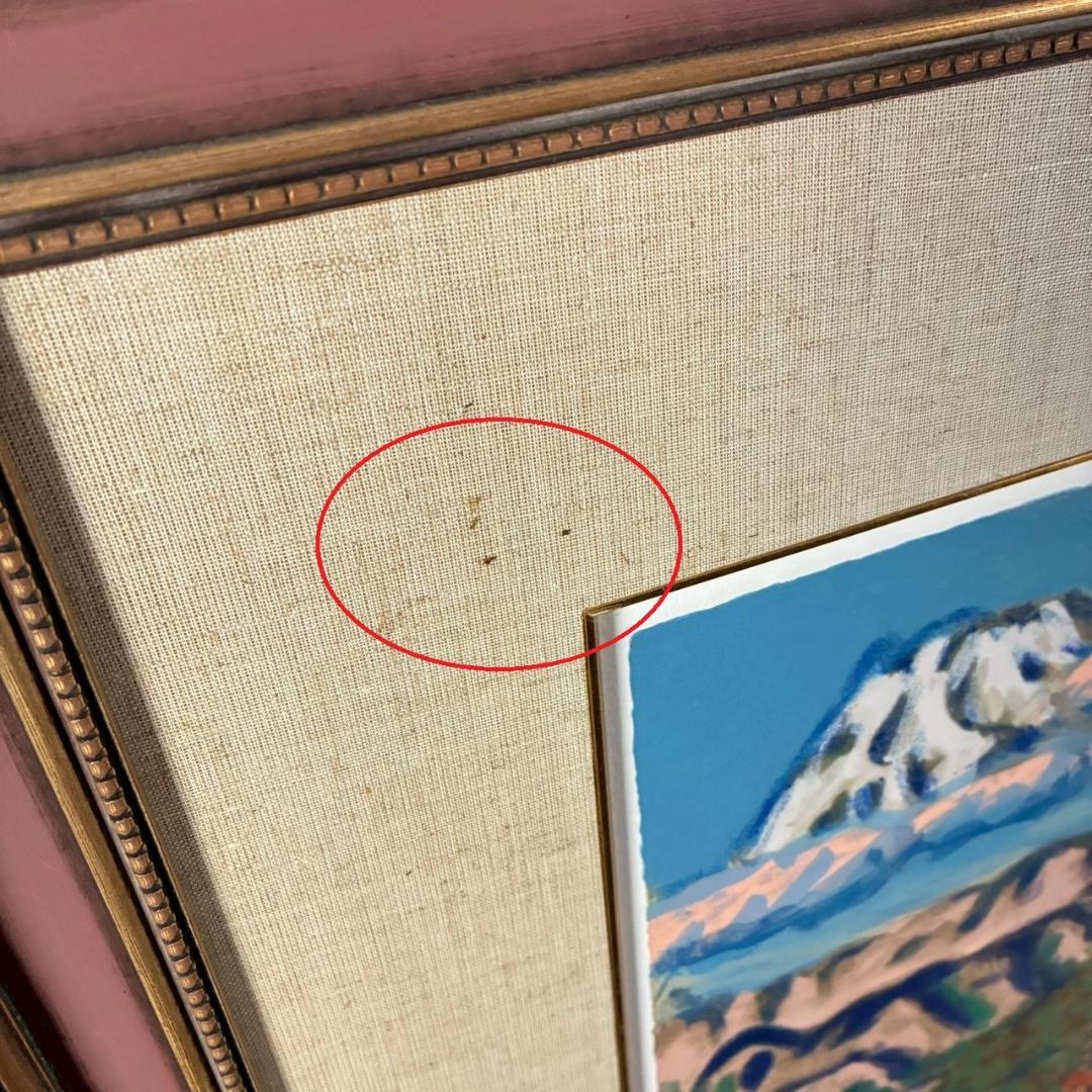 梅原龍三郎「松に富士山」リトグラフ 印章有 額縁入り 風景画 文化勲章