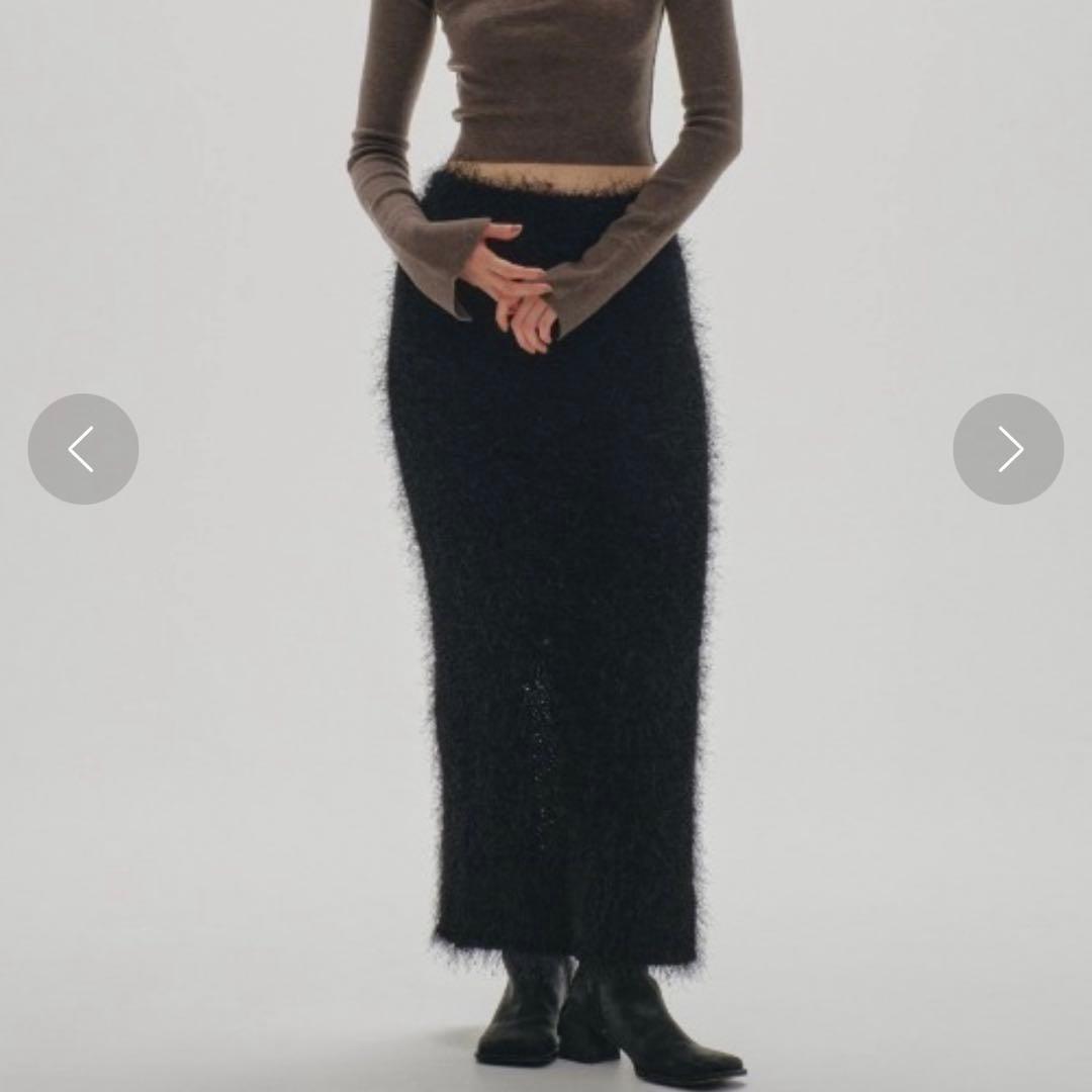todayful Shaggy Knit Skirt ブラック　38