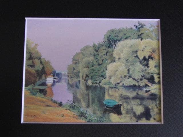 谷内こうた、【ウール川】、希少な額装用画集画、新品高級額 額装付