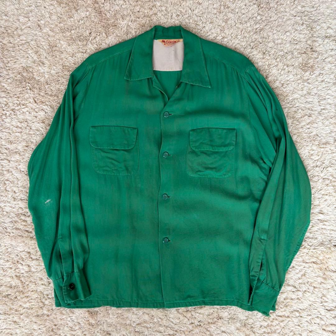 50s Pilgrim Rayon Gabardine Shirt ギャバジン