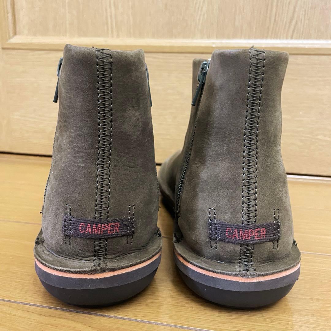 未使用品 カンペール Beetle ショートブーツ スエード ダブルジップ