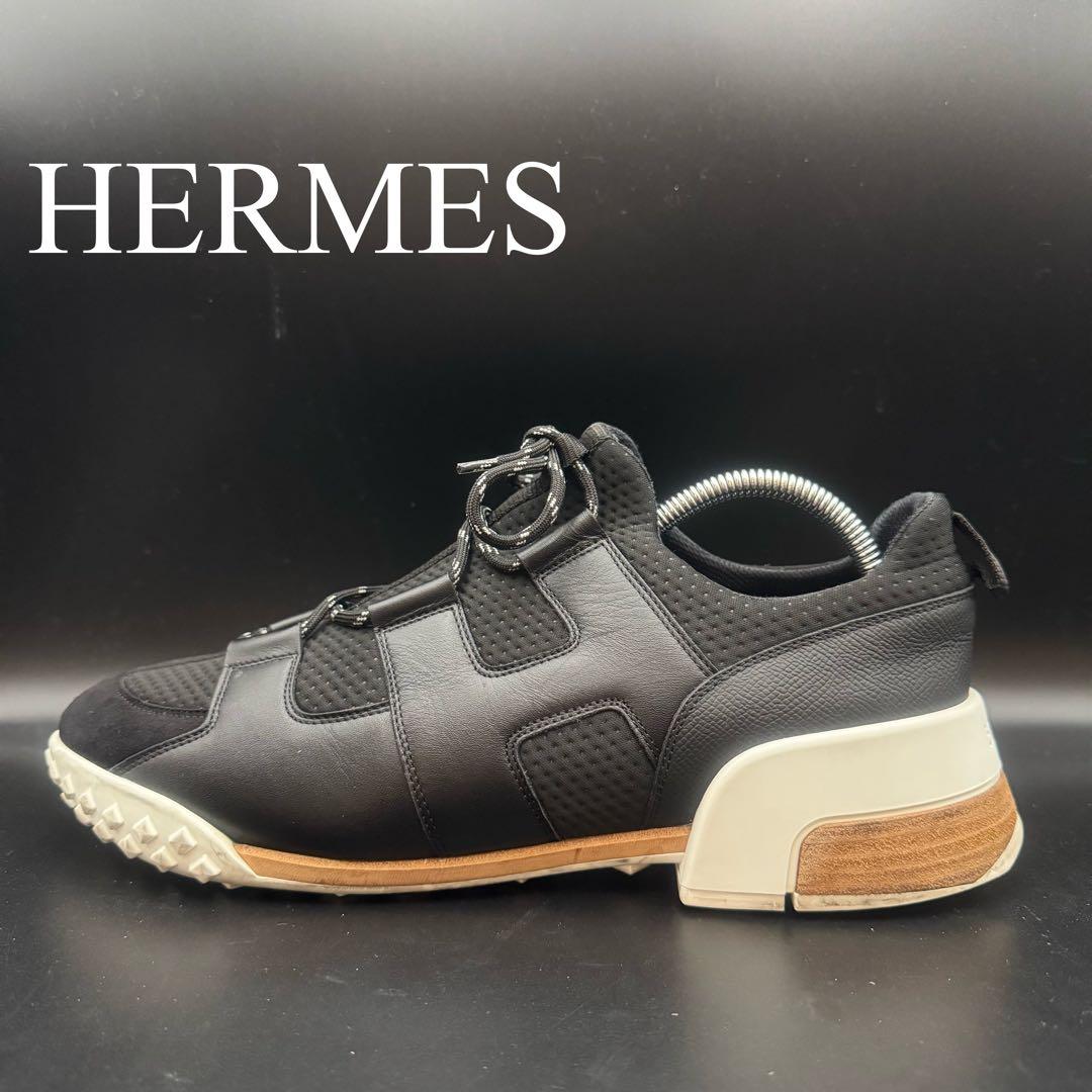 【美品】エルメス ヴォルテージ スニーカー メンズ メッシュ 黒 サイズ29cm