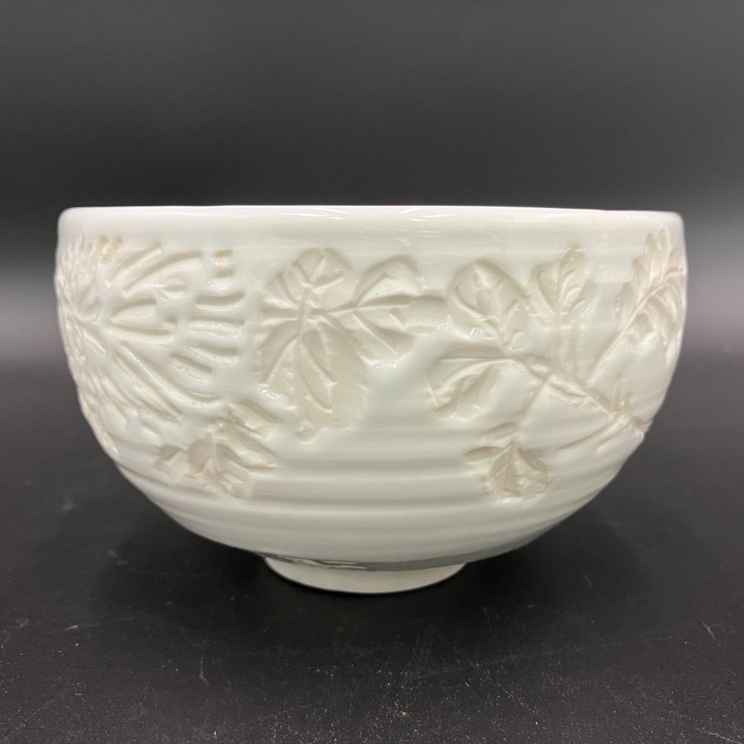美品 出石窯 永山造 白磁 抹茶碗 直径12.5cm 菊葉文様 R8SA82 - メルカリ
