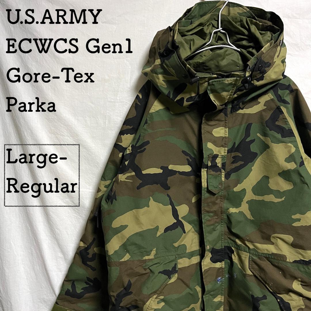 米軍実物 ECWCS Gen1 GORE-TEX ウッドランドカモ L-R USA製 実物 米軍 ECWCS GEN1 ゴアテックスパーカー ウッドランドカモ