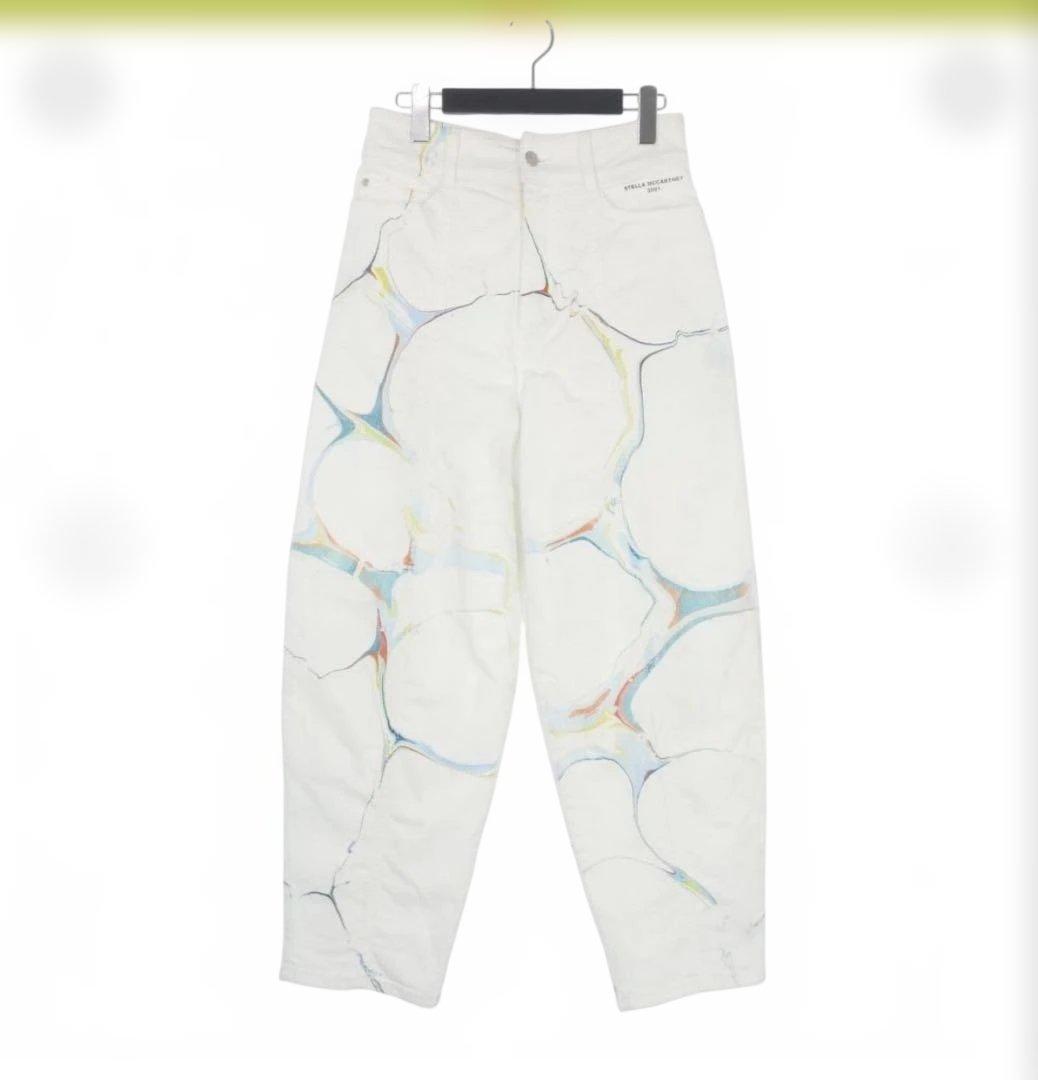 ステラマッカートニー　ホワイト　マーブル　デニム　24