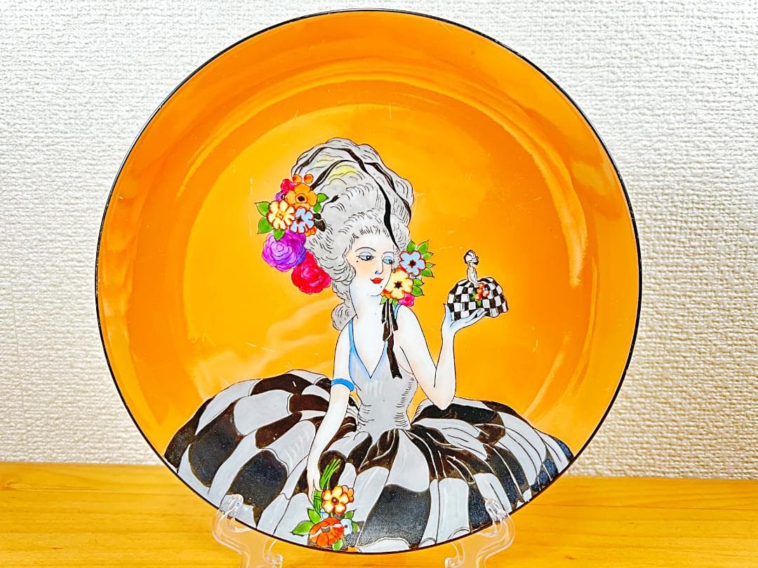 オールド ノリタケ デコレディ ポンパドール プレート 22cm 皿 ラスター彩