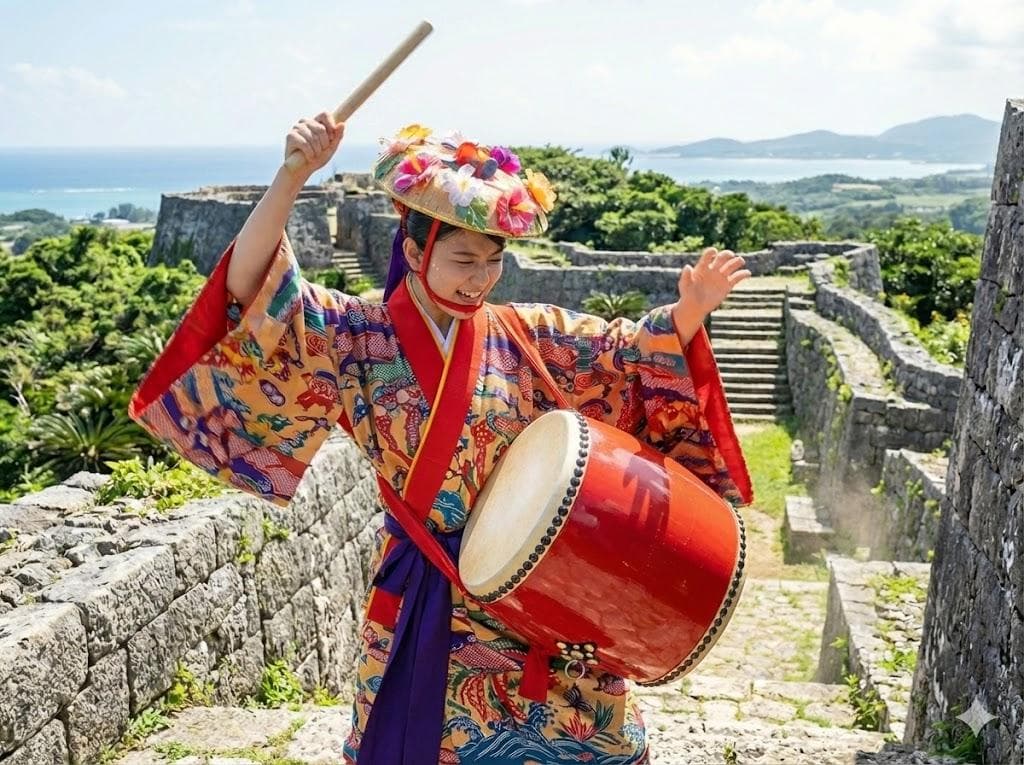 新品未使用(送料無料)19.980円　Nエイサー大太鼓30cmバチ付き