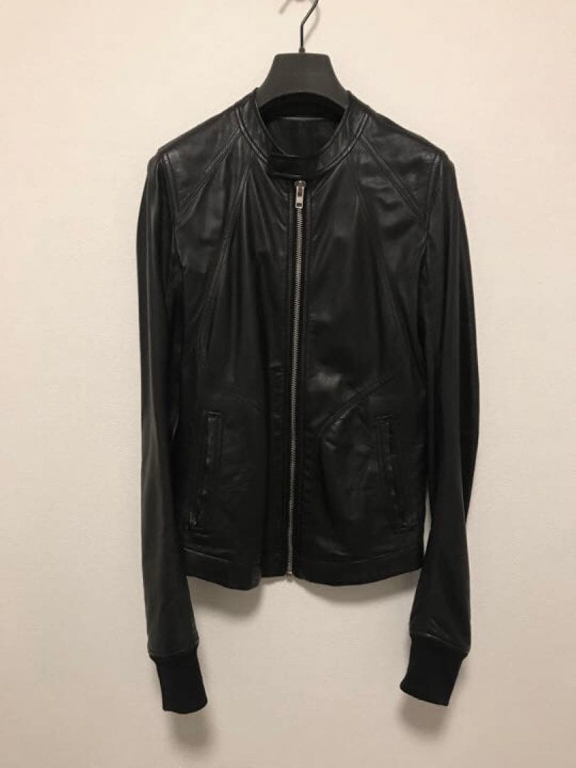 【Rick Owens】リックオウエンス　レザー　ライダース　黒　インターシャ