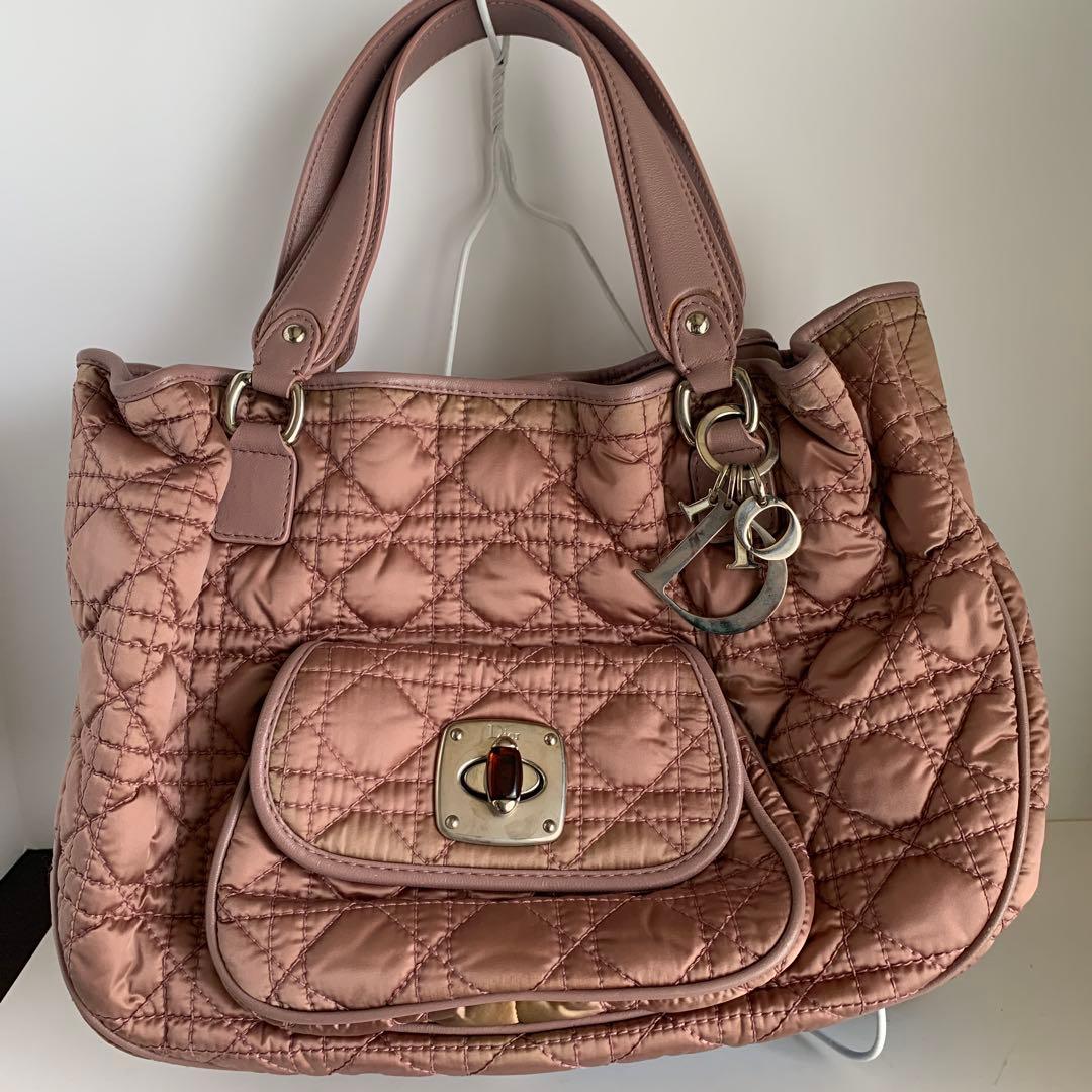 Dior ピンク ナイロン マザーズバッグ　　　少し汚れがあり