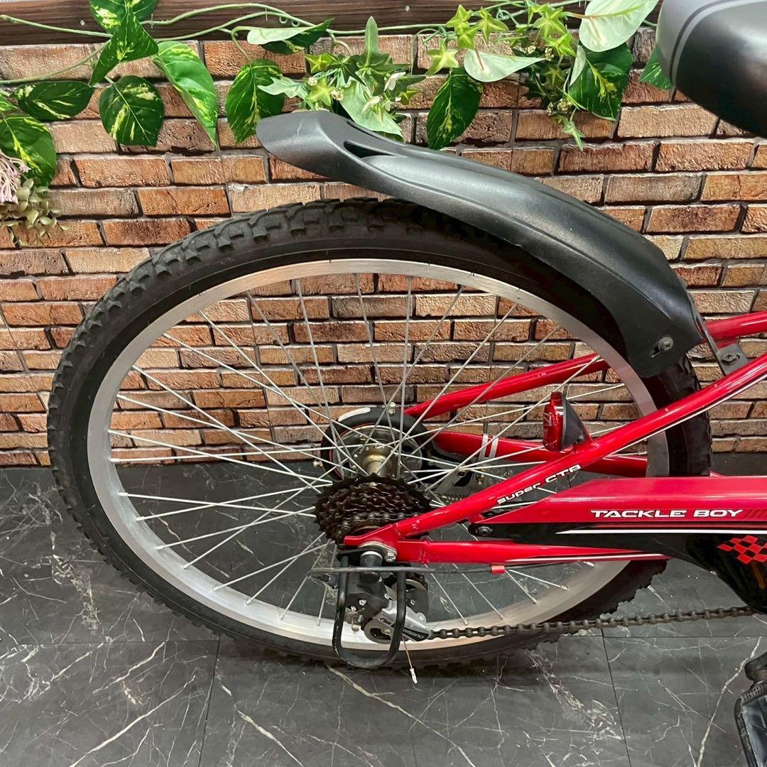 64】子供用自転車 子供車TACKLE BOY レッド 24インチ