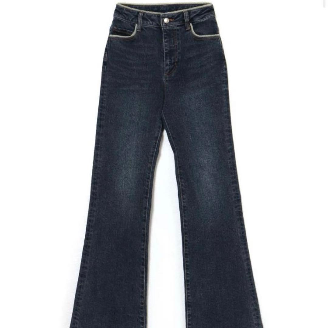 andmary Heart stitch denim navy blue - パンツ新しい