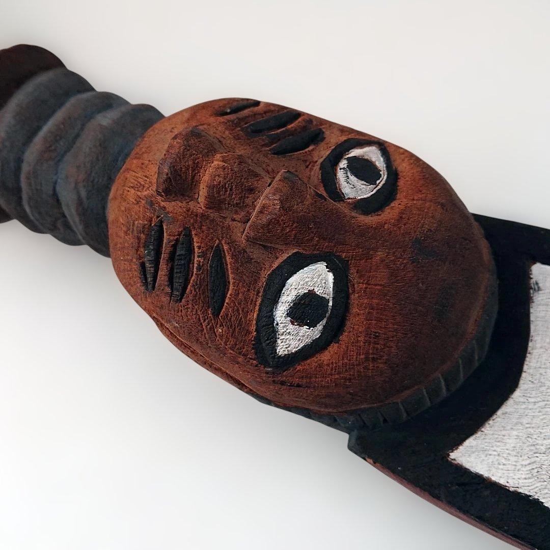 【レア、希少】台湾原住民美術・古い木彫りオブジェ　人形 プリミティブアート