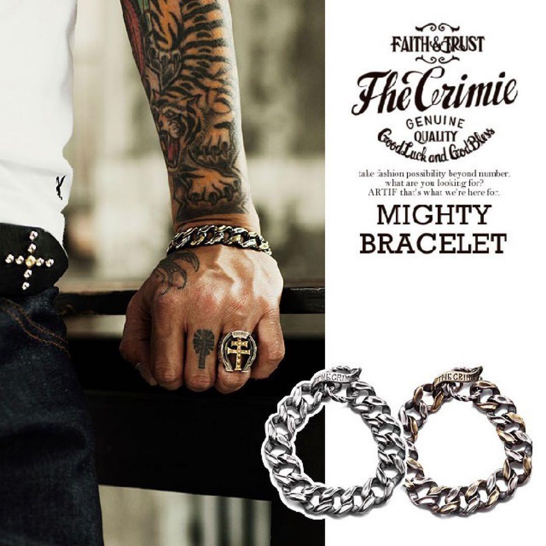 THE CRIMIE チェーンブレスレットシルバー×ブラス 重厚感◎