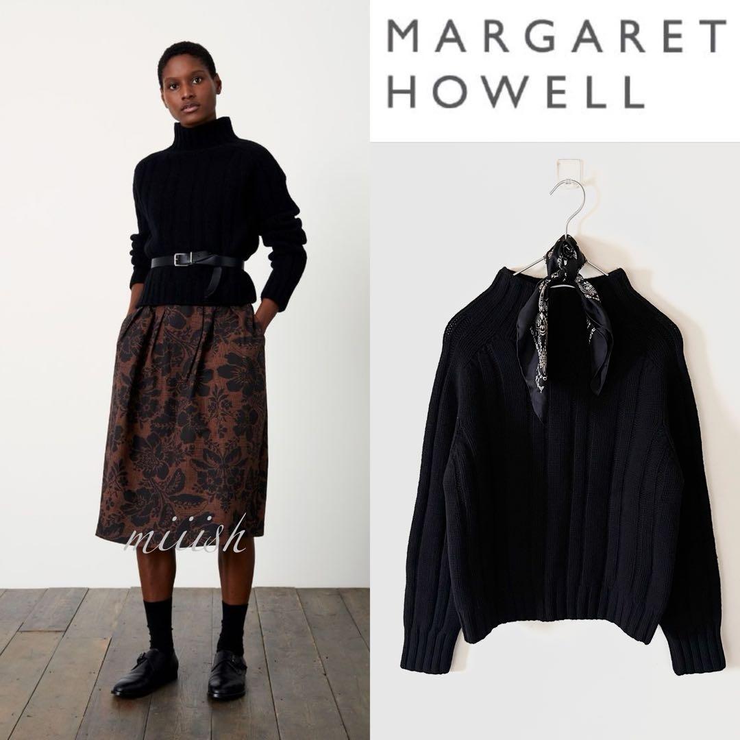 マーガレットハウエル ハイネックリブニット 5.6万 スコットランド製 美品