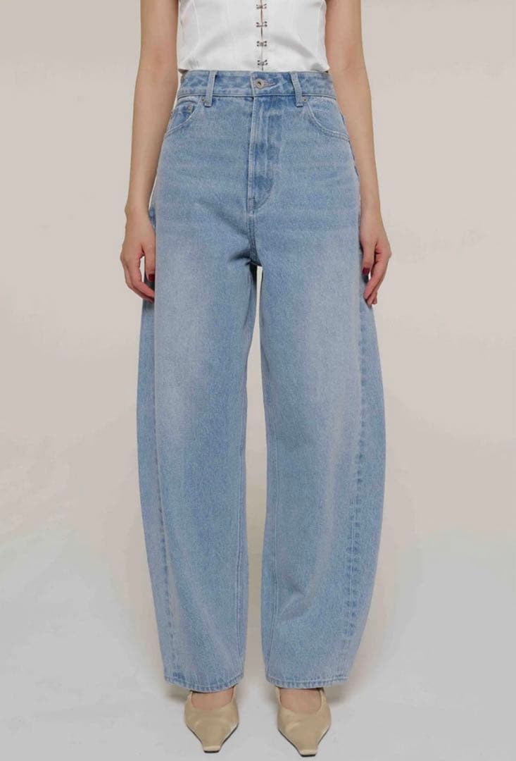 JOSEMOON☆ジョゼムーン☆オーバルデニムパンツ☆ブルー☆36☆スカート