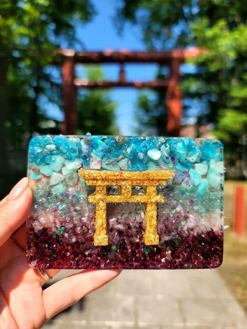 限定品天界★富を築き財運の鳥居導きプレートオルゴナイト