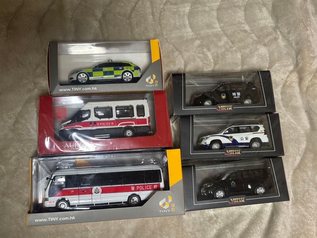 1/43 中国警察 パトカー ミニカー 6台セット 210クラウンの熊本県警察・沖縄県警察のパトカーが1/43スケールで