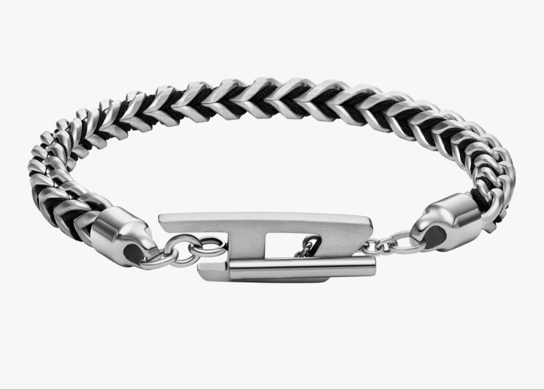 DIESEL ステンレス チェーンブレスレット DIESEL＊ステンレススティール チャーム チェーンブレスレット (DIESEL