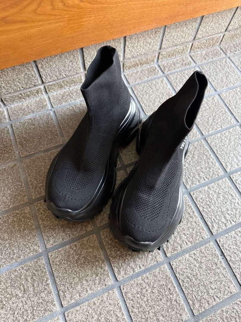 YELLO ブーツ　ブラック　XL YELLO / TOKYO BLACK DOUBLE SNEAKER LONG BOOTS 2024
