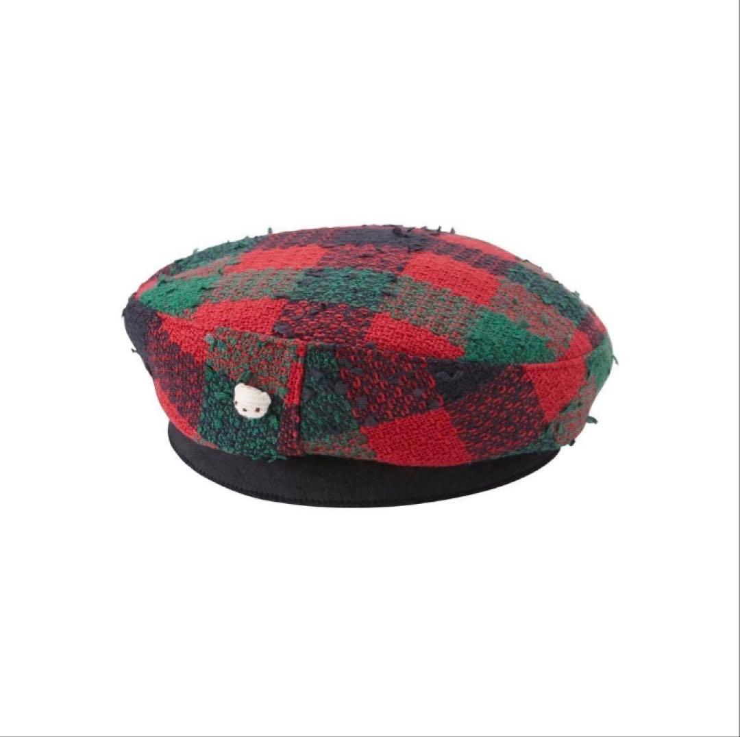 ファミリア ベレー帽 XF赤チェック