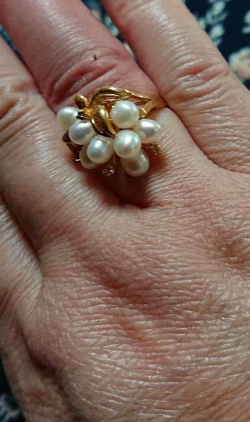 真*美様 18k750ベビーパールリング