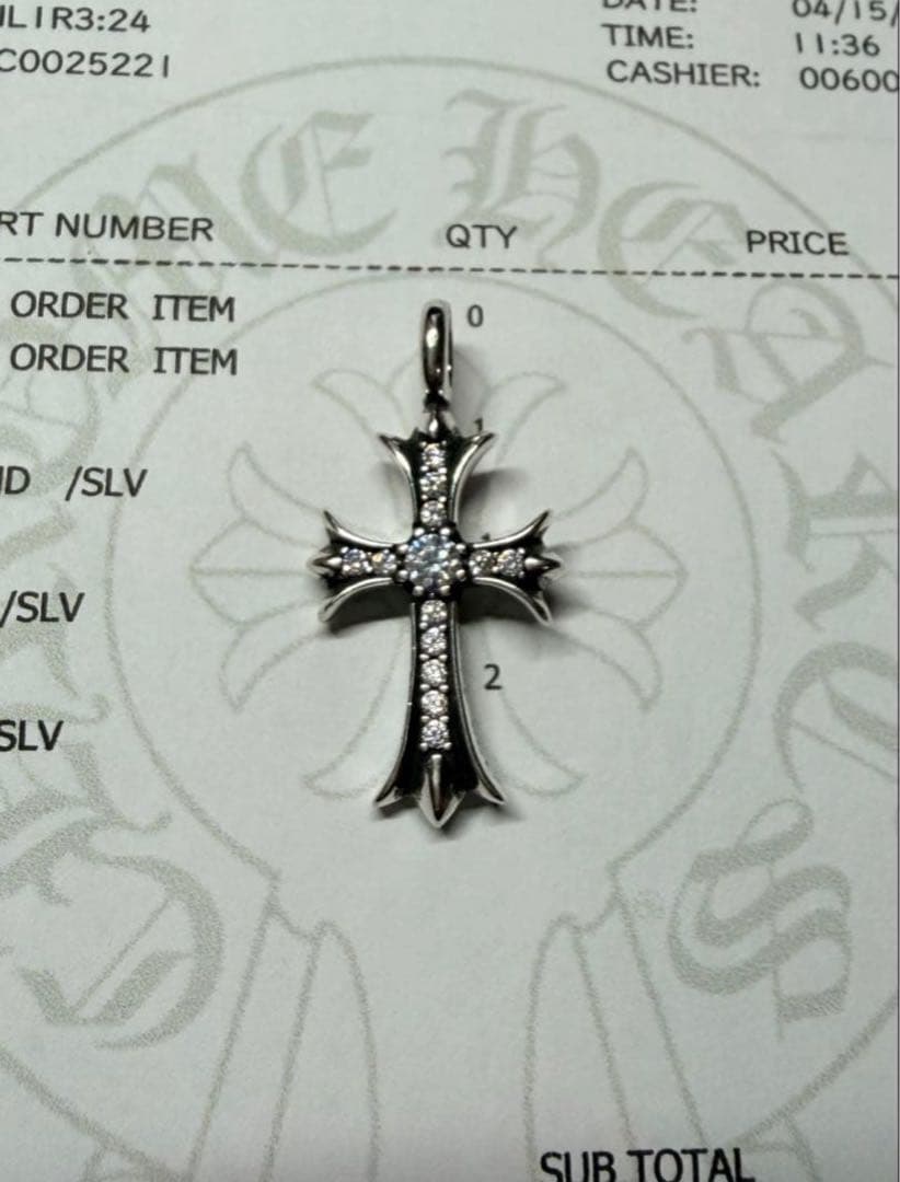 ま*ゃ様 クロムハーツ　タイニーファット　チャーム　ペンダント　天然パヴェ　イン