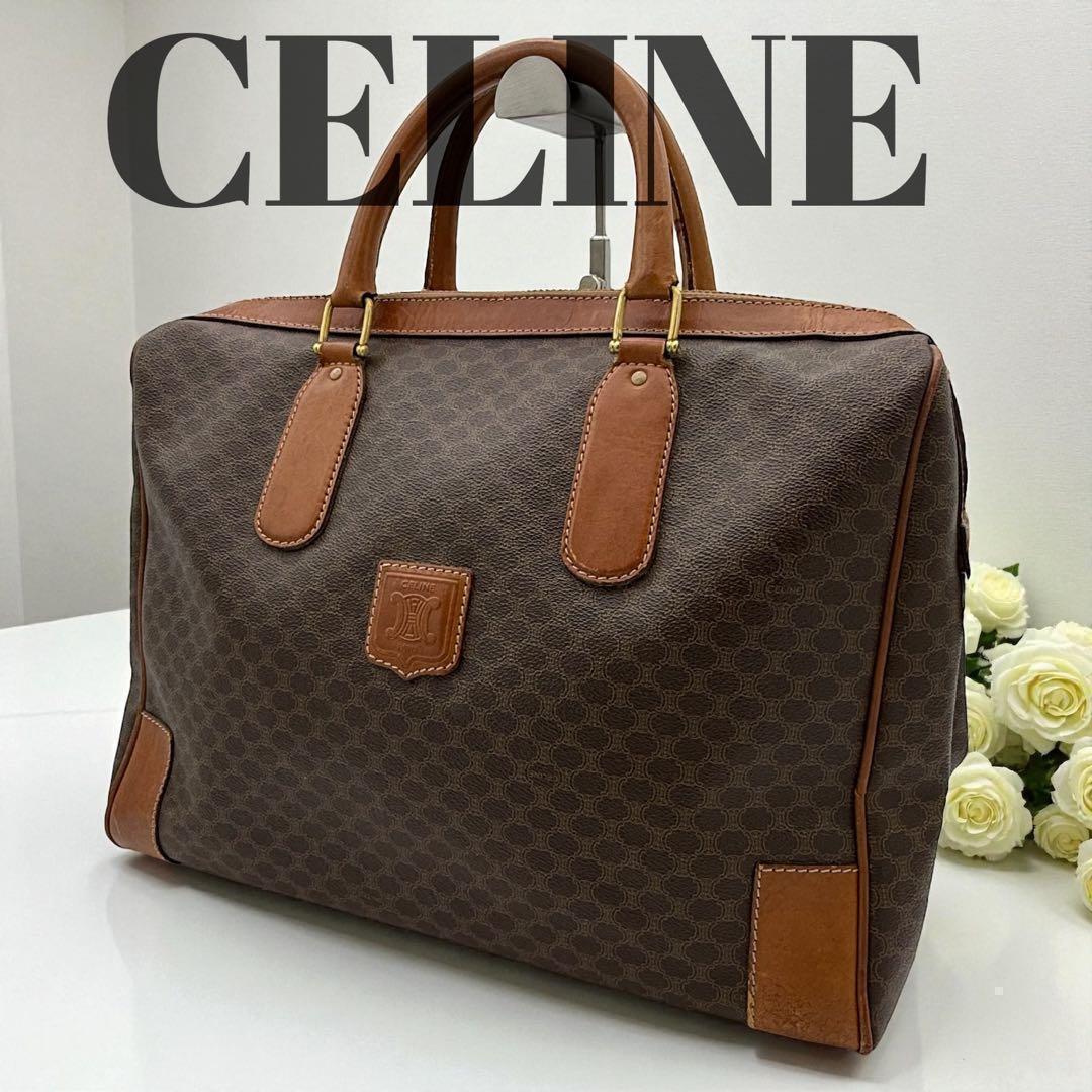 【良品】セリーヌ ボストンバッグ マカダム トリオンフ PVC ヴィンテージ CELINE（セリーヌ） ボストンバッグ 旅行バッグ ハンドバッグ マカダム