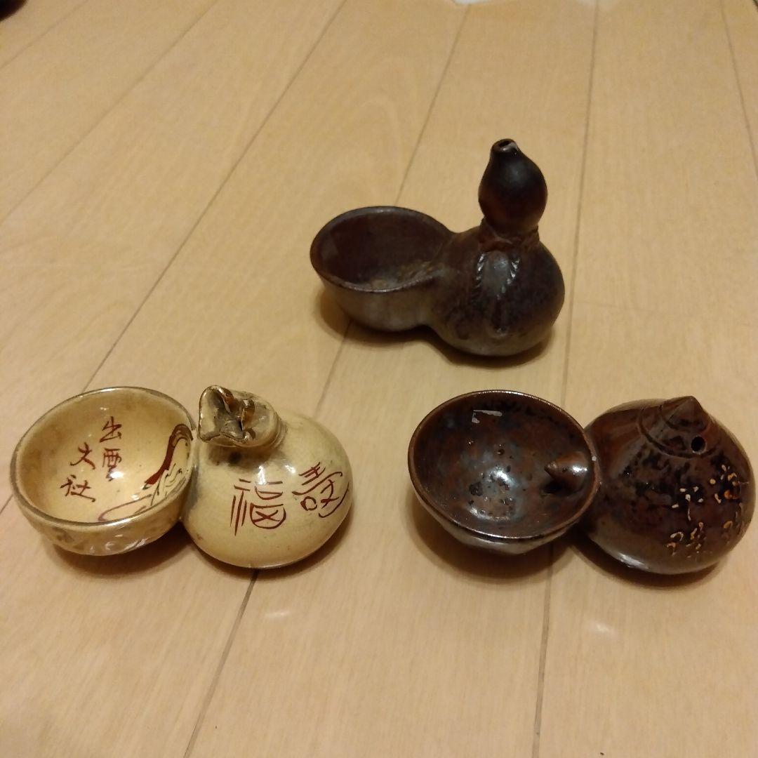 からくり盃　酒器　３点　レア　アンティーク Japan Vintage 京焼 七福神 座興盃 8揃 松井好/松僲製 盃 杯 酒器 | Kica