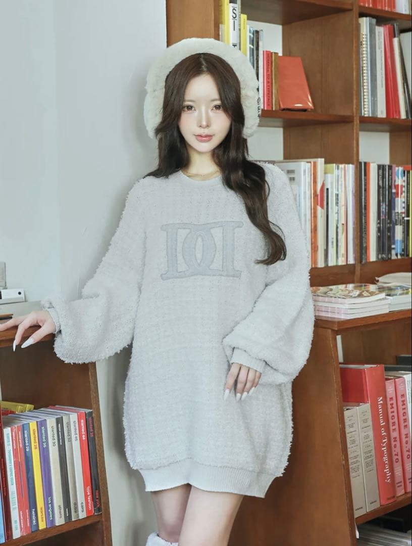 ❤︎Darich DDロゴツイードニットプルオーバー❤︎ サックス