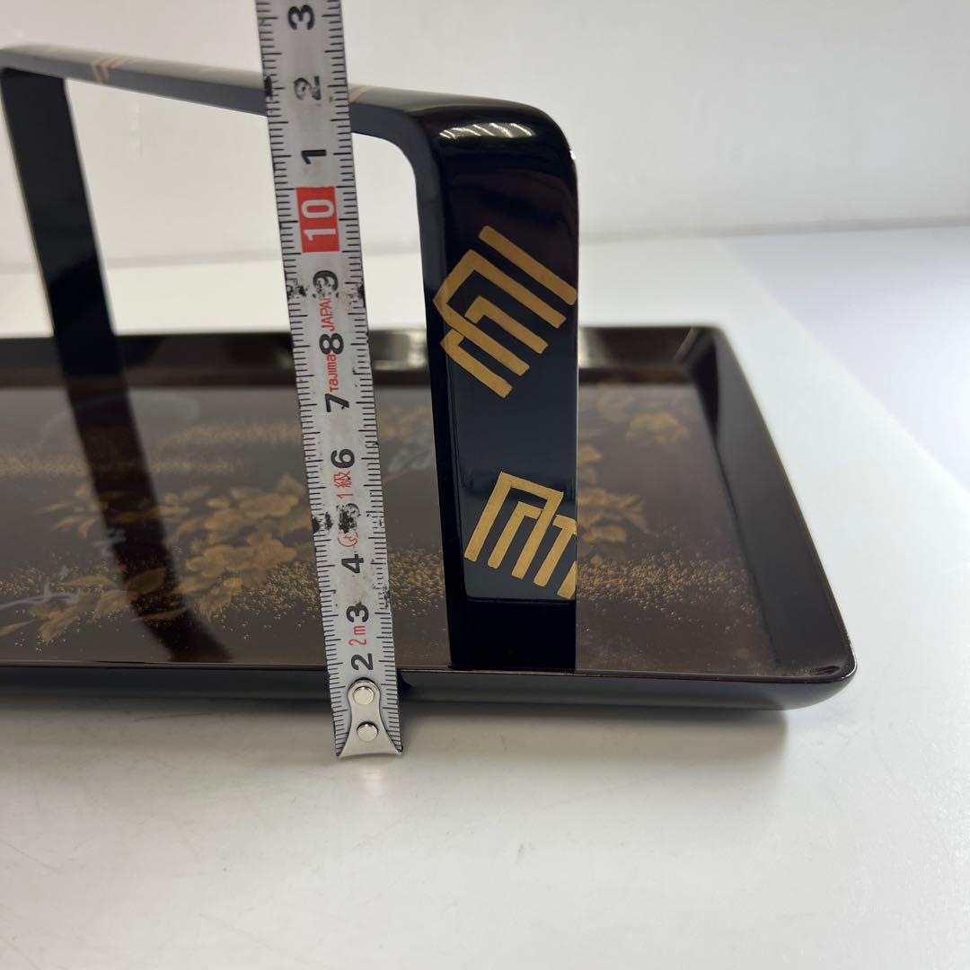 研出蒔絵 手付盆 木箱付 幅29㎝ 東Y7-0516③トヒコ