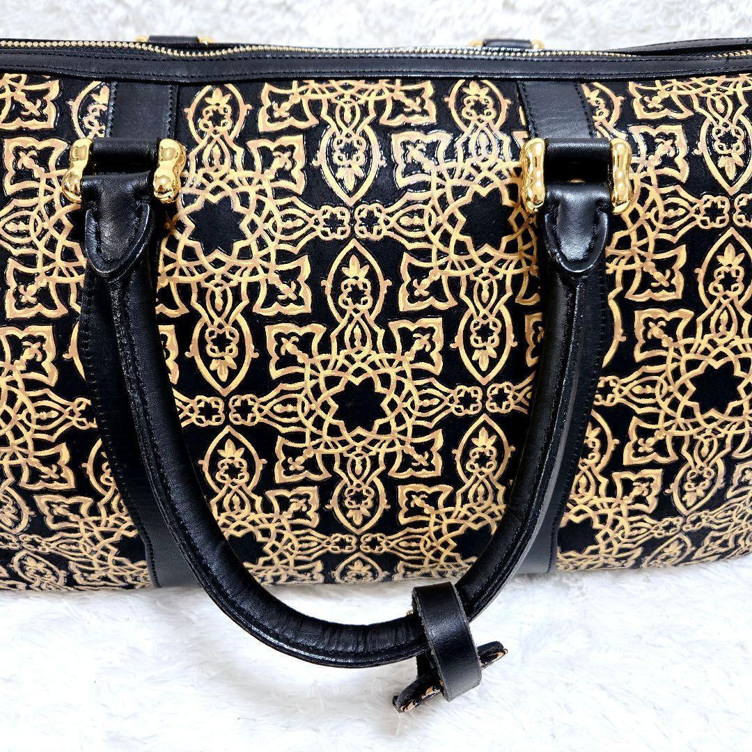 限定値下☆【希少】印傳屋 INDEN-YA キナート ボストンバッグ 鹿革 本